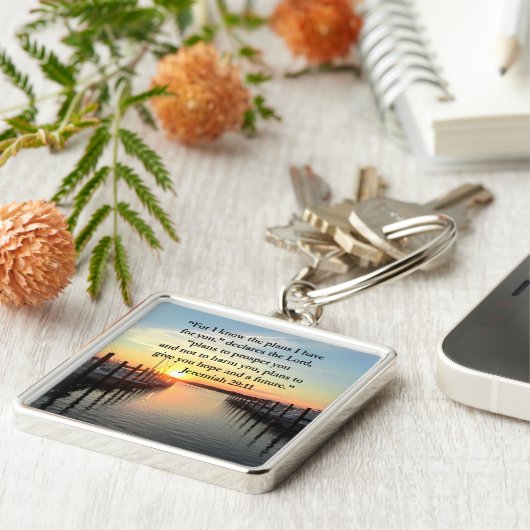 PEACEFUL JEREMIAH 29:11 SUNSET SLEUTELHANGER (Zijkant)