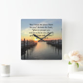 PEACEFUL JEREMIAH 29:11 SUNSET VIERKANTE KLOK (Huis)