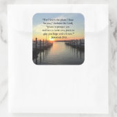 PEACEFUL JEREMIAH 29:11 SUNSET VIERKANTE STICKER (Tas)