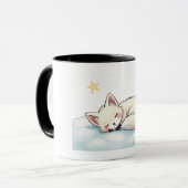 Peaceful Kawaii Arctic Fox Starry Night Winter Mok (Voorkant links)