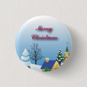Peaceful kerstkerk Amazing Calm Fab Ronde Button 3,2 Cm (Voorkant)