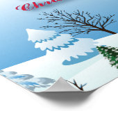 Peaceful kerstkerk poster (Hoek)