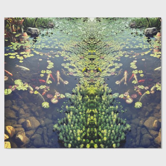 Peaceful Koi Fish Pond Cadeaupapier (Vlak)