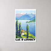 Peaceful Lake Annecy  France Travel Poster Canvas Afdruk (Voorkant)