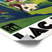 Peaceful Lake Annecy  Retro Frankrijk Reis Poster (Hoek)