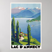Peaceful Lake Annecy  Retro Frankrijk Reis Poster (Voorkant)