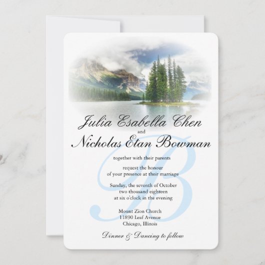 Peaceful Lakeside Wedding or Your Occasion Invitae Kaart (Voorkant)
