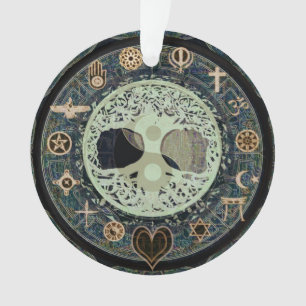Peaceful Living Retro Yin Yang met boom of Life Ornament