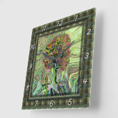 Peaceful Living Tree of Life Vierkante Klok (Hoek)