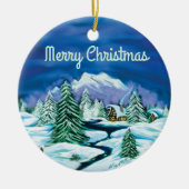 Peaceful Log Cabin Keramisch Ornament (Voorkant)