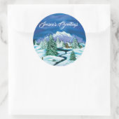 Peaceful Log Cabin Ronde Sticker (Tas)