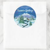 Peaceful Log Cabin Ronde Sticker (Tas)