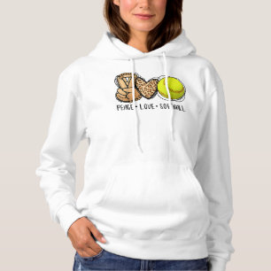 Peaceful Love Softball Mothers Moederdag Softba Hoodie