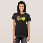 Peaceful Love Softball Mothers Moederdag Softba T-shirt (Voorkant volledig)