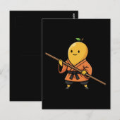 Peaceful Mango Shaolin Monk Warrior Staff Briefkaart (Voorkant / Achterkant)