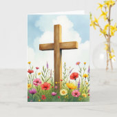 Peaceful Meadow Scene Art Card Kaart (Gele Bloem)