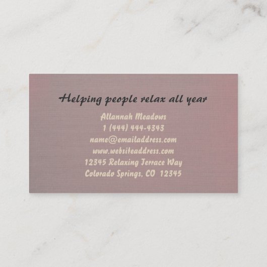 Peaceful Meditation Guidance Visitekaartje (Achterkant)