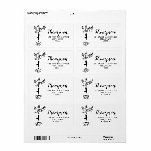 Peaceful Meditation Yoga Return Label (Full Sheet)