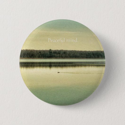 Peaceful Mind – Original Lake Photography Button (Voorkant)