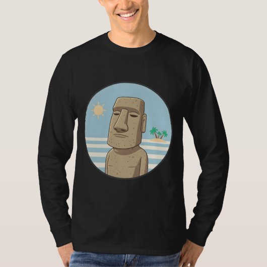 Peaceful Moai at Sunset T-shirt (Voorkant)