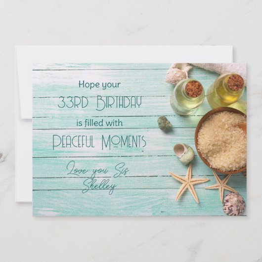 Peaceful Moments Spa Happy Birthday Kaart (Voorkant)