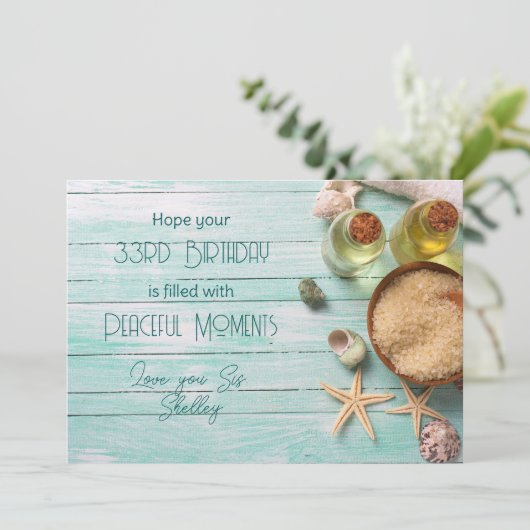 Peaceful Moments Spa Happy Birthday Kaart (Staand voorkant)