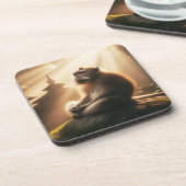 Peaceful Monkey Beverage Coaster Bier Onderzetter (Linkerzijde)