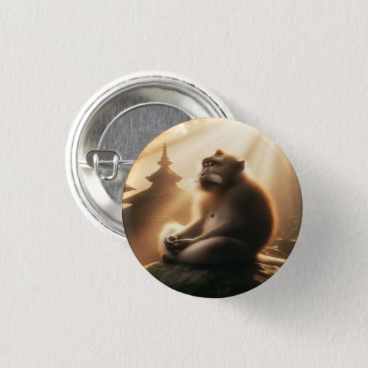 Peaceful Monkey Button (Voorkant /achterkant)