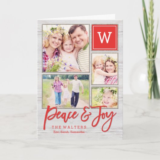 Peaceful Monogram vakantiekaartje Feestdagen Kaart (Voorkant)