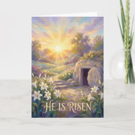 Peaceful Morning at the Empty Tomb Easter Card Kaart