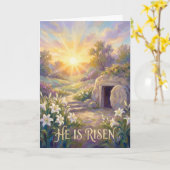 Peaceful Morning at the Empty Tomb Easter Card Kaart (Gele Bloem)