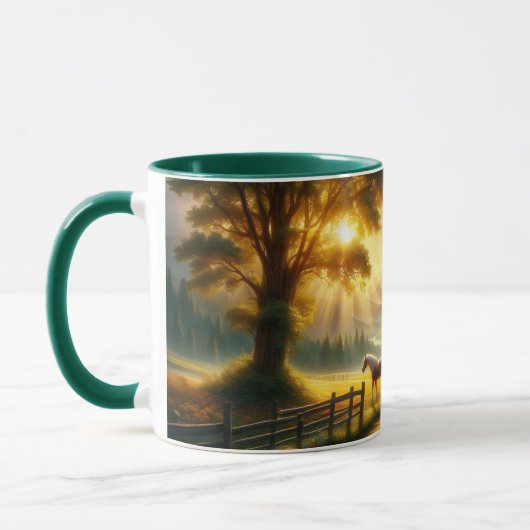 Peaceful Morning Custom Horse Mug Mok (Links)