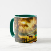 Peaceful Morning Custom Horse Mug  Mok (Voorkant links)