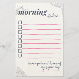 Peaceful Morning Routine Checklist Art Briefpapier