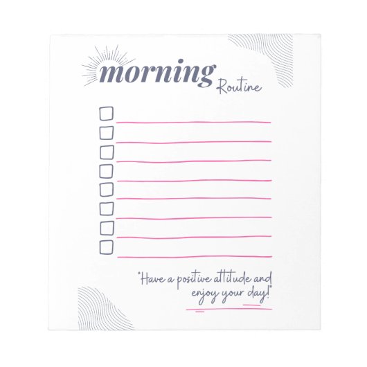 Peaceful Morning Routine Checklist Art Notitieblok (Voorkant)
