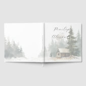 Peaceful Muted Watercolor Cabin Scene Gastenboek (Volledig)