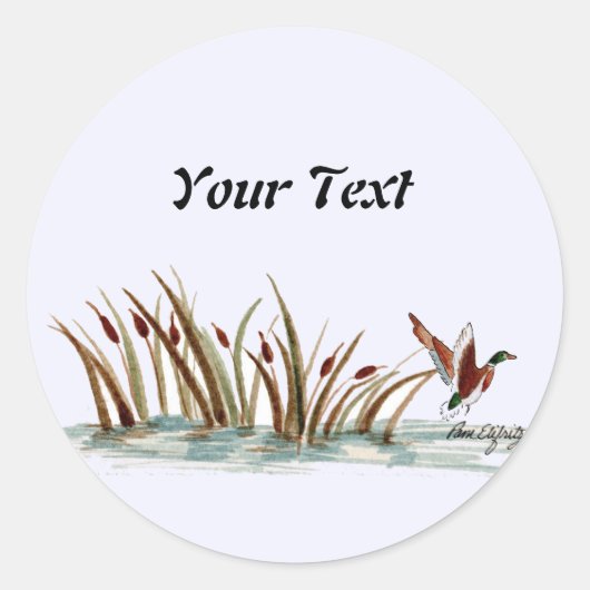 Peaceful Natuur Mallard Duck Scene 2 Ronde Sticker (Voorkant)