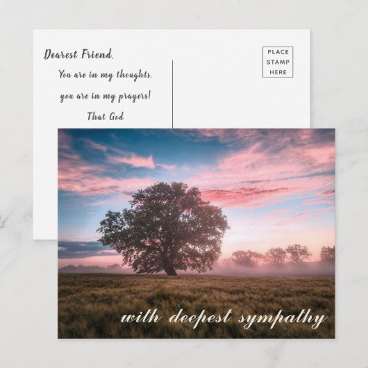 Peaceful Natuur Scene Tree Sunset Sunrise Sympathi Briefkaart (Voorkant / Achterkant)