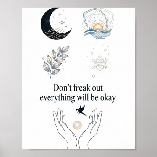 Peaceful Night Moonlight Uplift_ Insred Gentle Art Poster (Voorkant)