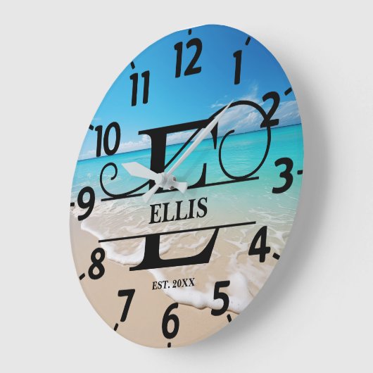Peaceful Ocean Beach E Monogram Grote Klok (Hoek)