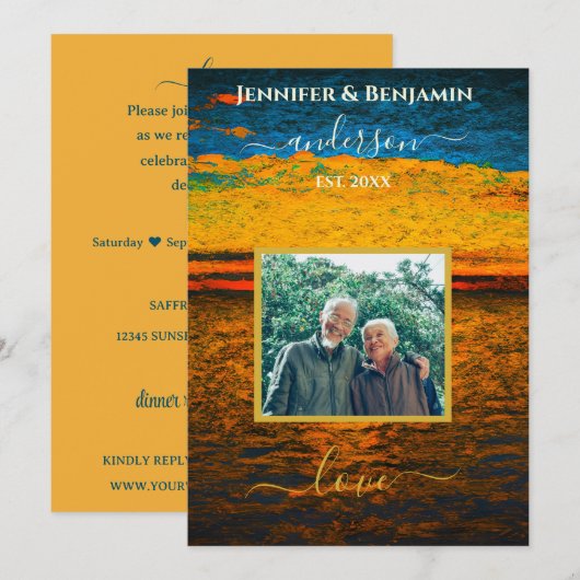 Peaceful Ocean Wedding Vow Renewal  Kaart (Voorkant / Achterkant)