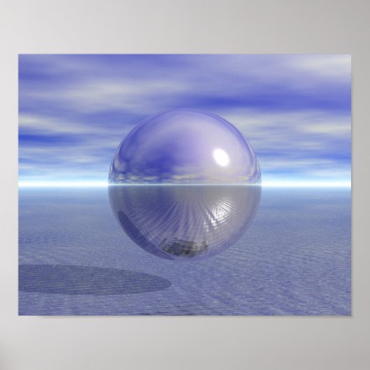 Peaceful Paars Planet Ocean Love Peace Harmony Poster (Voorkant)