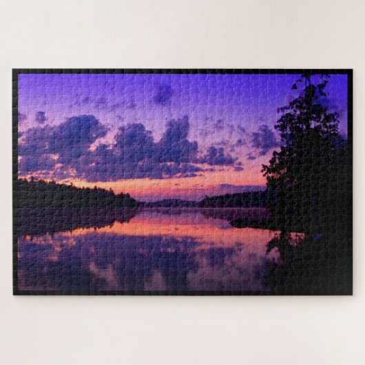 Peaceful Paarse Sunset Legpuzzel (Horizontaal)