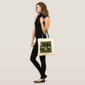 Peaceful Painterly Patio met Bench Tote Bag (Voorkant (model))