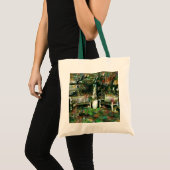 Peaceful Painterly Patio met Bench Tote Bag (Voorkant (product))