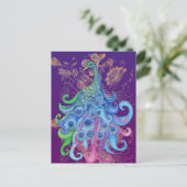 Peaceful Peacock Holiday Greeting Cards Briefkaart (Staand voorkant)