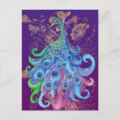 Peaceful Peacock Holiday Greeting Cards Briefkaart (Voorkant)