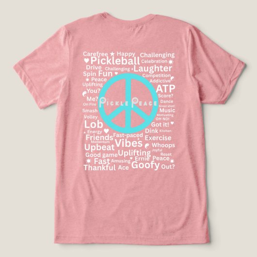 peaceful pickle words Tri-Blend shirt (Design achterkant)
