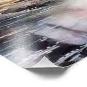 Peaceful Pink Cherry Blossoms bij het water Foto Afdruk (Hoek)