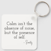 Peaceful pixel face in soft tones sleutelhanger (Achterkant)